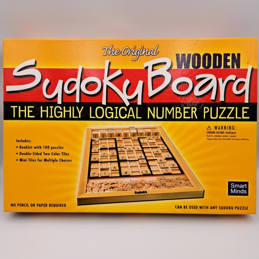 Original Wooden Sudoku Board Game The Highly Logical Number Puzzle Game Complete